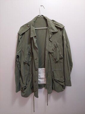 Vintage 1971 Canadian Armed Forces OG-107 Combat Shirt-Coat Size 2 SHORT MEDIUM